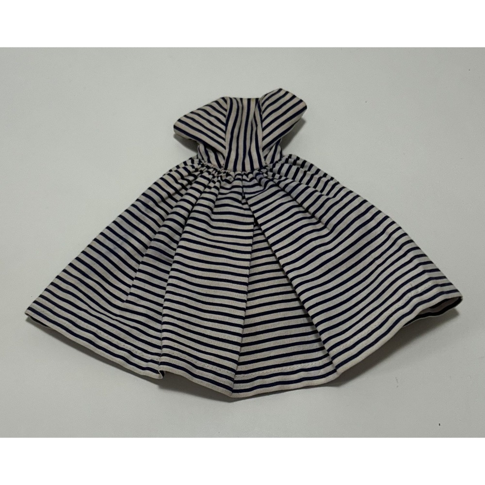 Vintage BARBIE Cotton Casual #912 Dress Strapless Navy & White Stripe Sundress